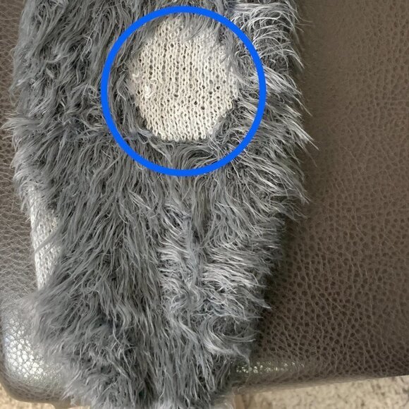 Joseph A Polka Dot Soft Fuzzy Crew Neck Pullover Sweater L Gray #206D - Picture 7 of 10